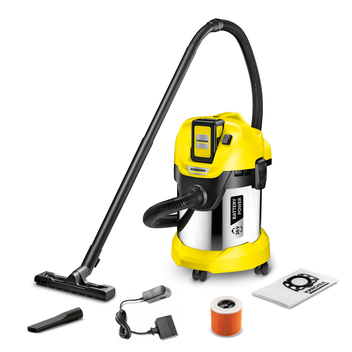 Kärcher Batteridriven grovdammsugare för vått och torrt WD 3 Premium Set 36 V – Bild 1