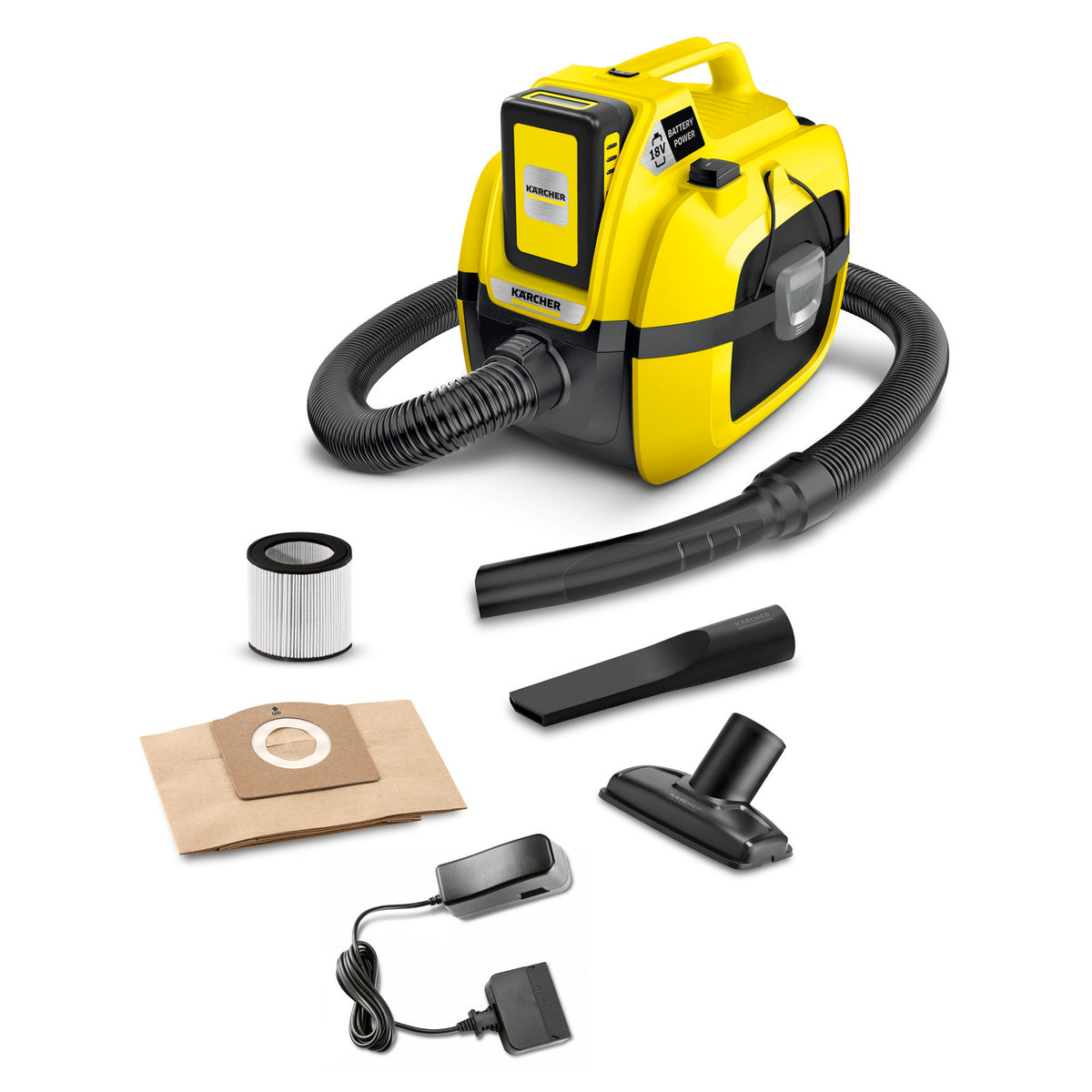Kärcher Batteridriven grovdammsugare för vått och torrt WD 1 Compact Set – Bild 1